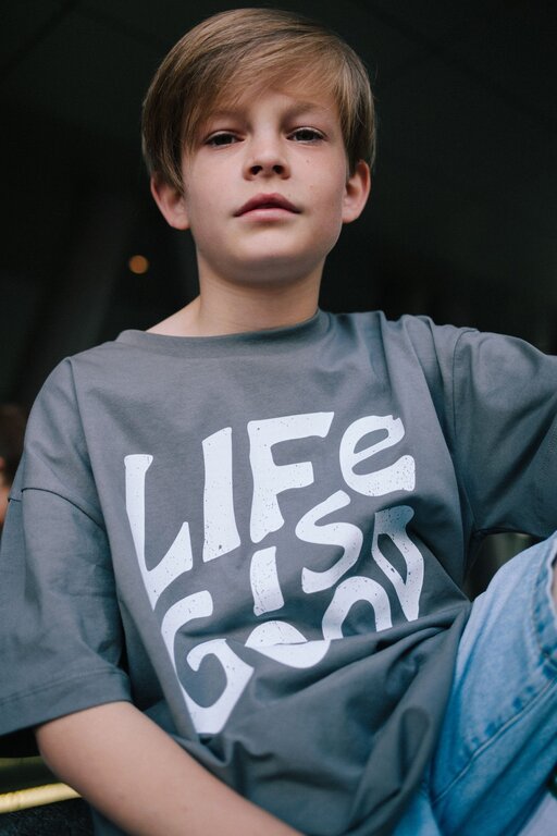 Call me Frankie life is good t-shirt // grey