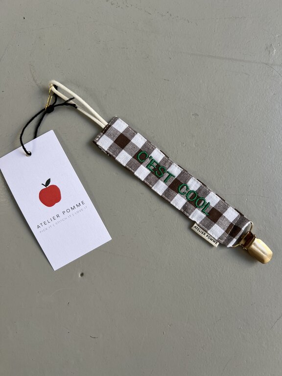 Atelier Pomme pacifier cord // checked in better brownie