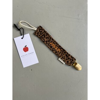 Atelier Pomme pacifier cord // leopard