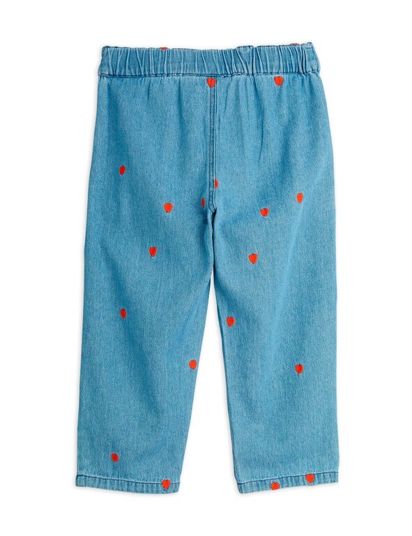 Mini Rodini mini hearts aop woven trousers // blue