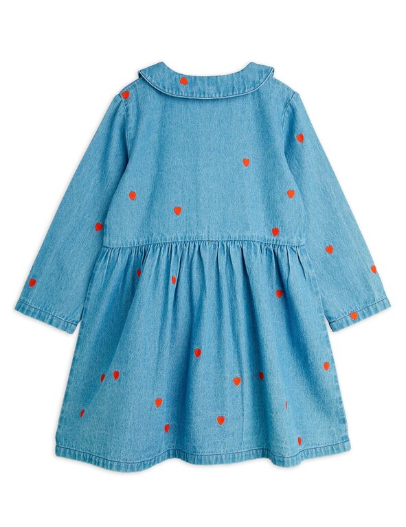 Mini Rodini mini hearts aop woven dress // blue