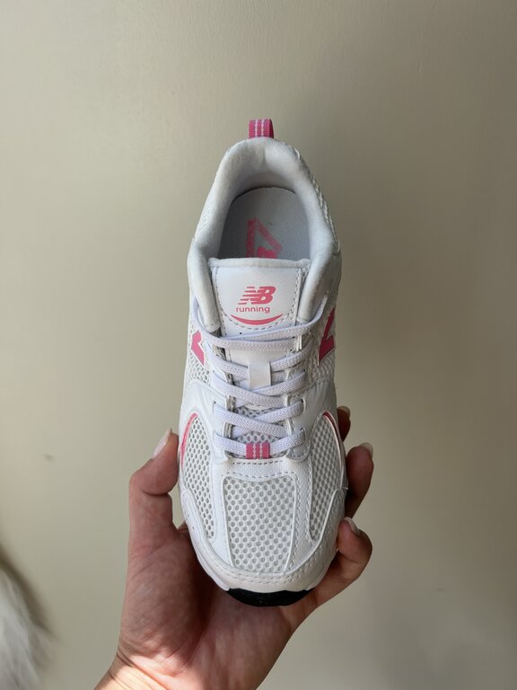 New Balance 530 kids // white / signal pink