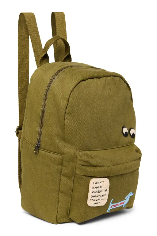 Studio Noos cotton midi backpack // green
