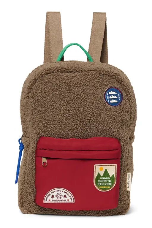 Studio Noos teddy midi backpack // brown/burgundy