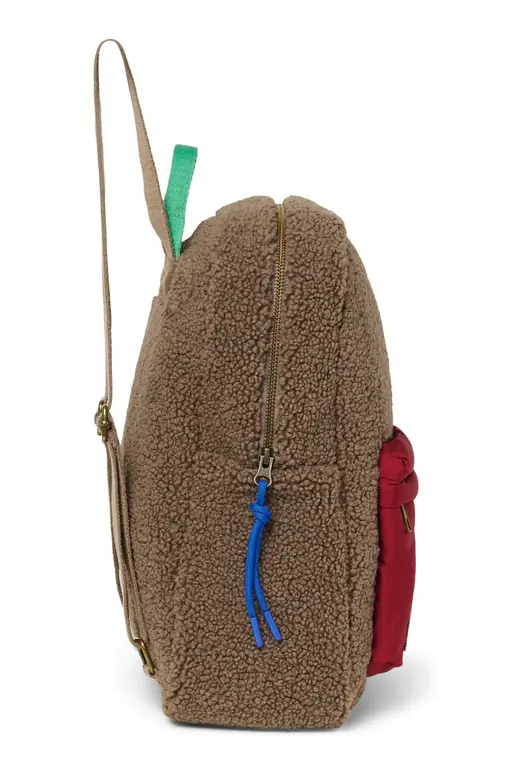 Studio Noos teddy midi backpack // brown/burgundy