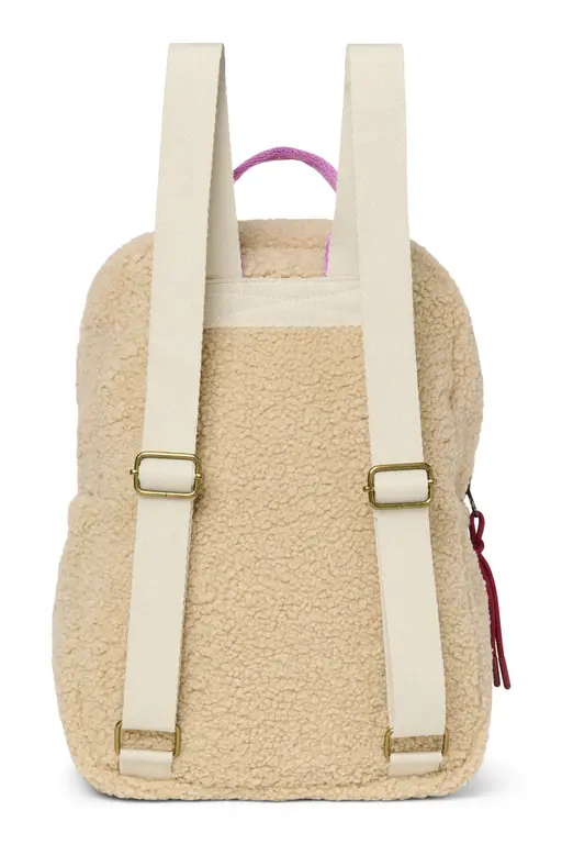 Studio Noos teddy midi backpack // ecru/purple