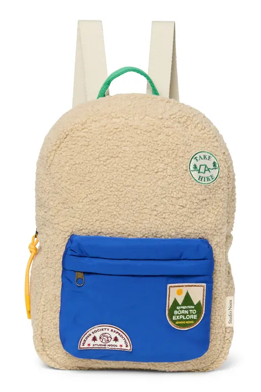 Studio Noos teddy midi backpack // ecru/cobalt