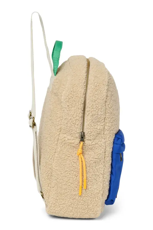 Studio Noos teddy midi backpack // ecru/cobalt
