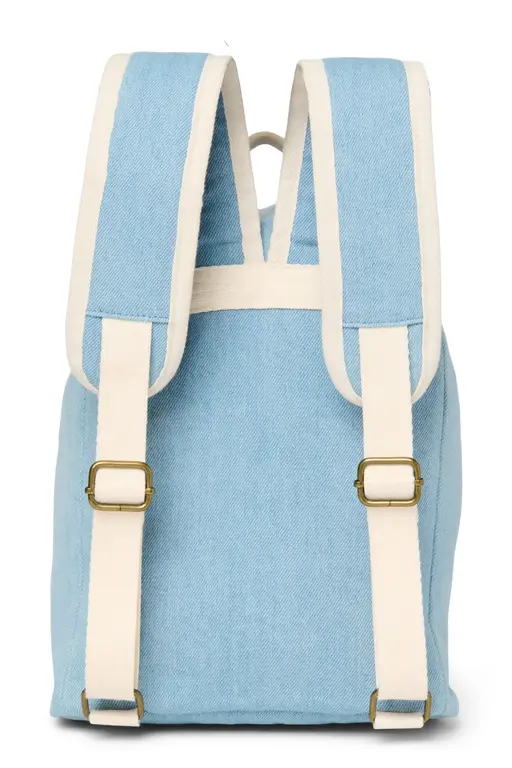Studio Noos denim solid midi backpack drawstring // blue
