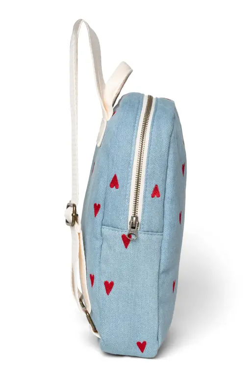 Studio Noos denim mini backpack // blue hearts