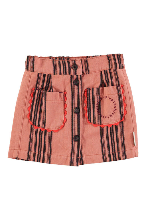 Piupiuchick short skirt // pink w black stripes