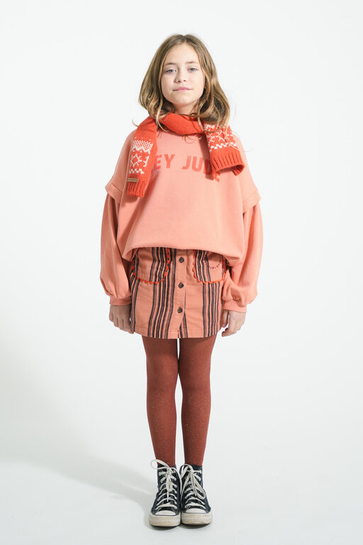 Piupiuchick short skirt // pink w black stripes