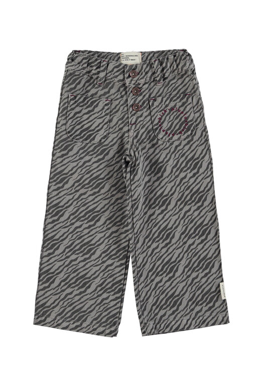 Piupiuchick flare trousers // grey w zebra print