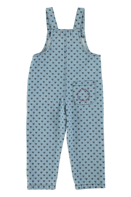 Piupiuchick dungarees // washed blue denim w black hearts