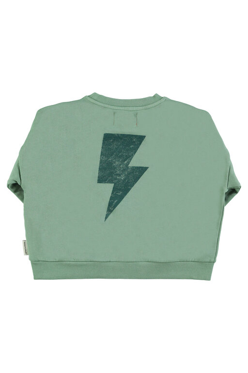Piupiuchick sweatshirt // green w rock & roll print