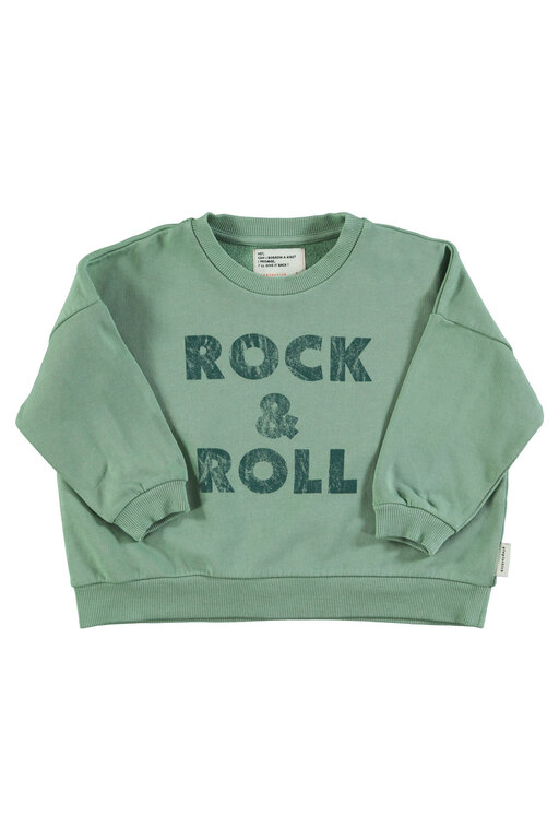 Piupiuchick sweatshirt // green w rock & roll print