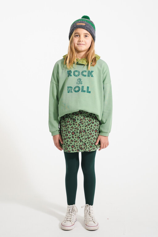 Piupiuchick sweatshirt // green w rock & roll print