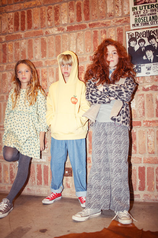 Piupiuchick hoodie // yellow w on stage print