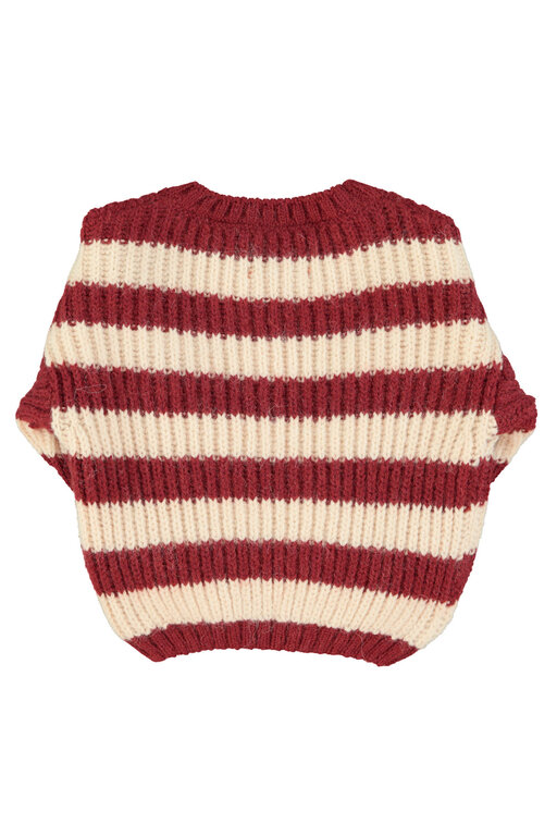 Piupiuchick knitted sweater // bordeaux & light pink stripes
