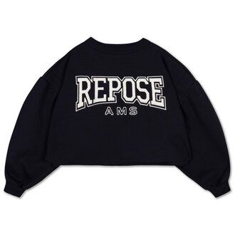 Repose Ams crop heart sweater // graphite night