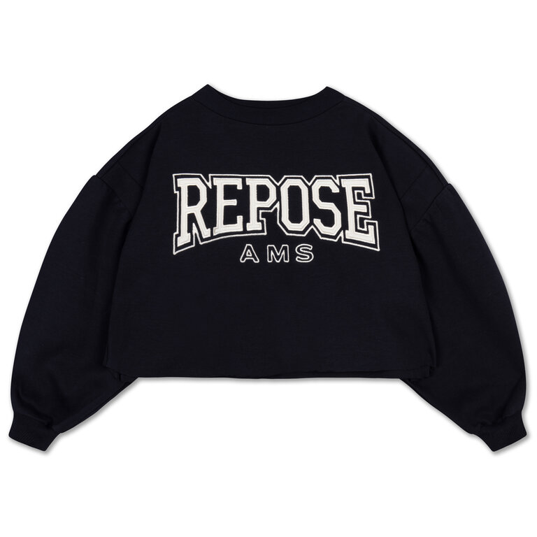 Repose Ams crop heart sweater // graphite night