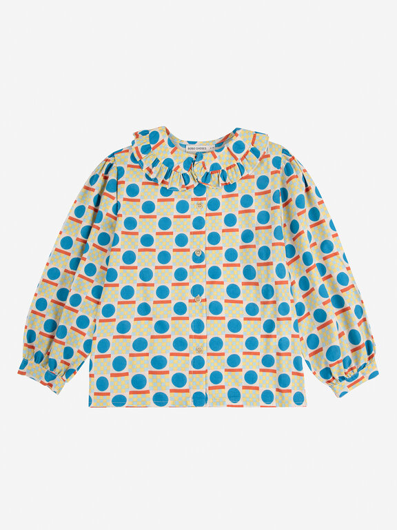 Bobo Choses geometric scacs all over blouse // kids