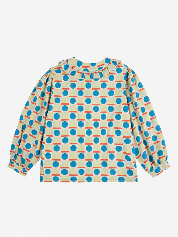 Bobo Choses geometric scacs all over blouse // kids
