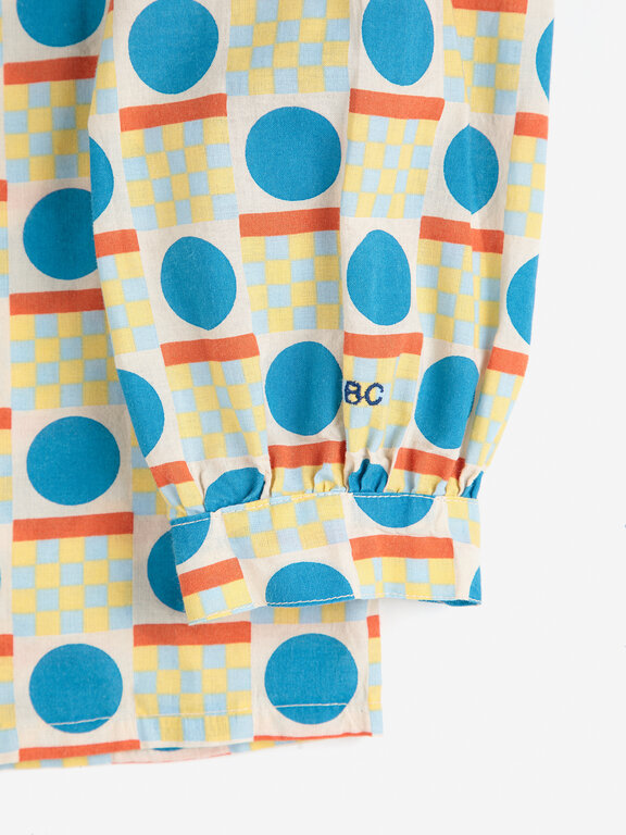 Bobo Choses geometric scacs all over blouse // kids
