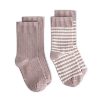 Gray Label ribbed socks // berry/cream