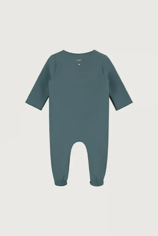 Gray Label newborn suit with snaps  //  blue grey