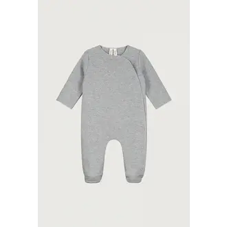 Gray Label newborn suit with snaps  //  grey melange