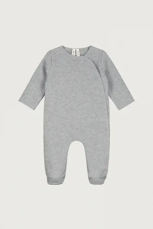 Gray Label newborn suit with snaps  //  grey melange