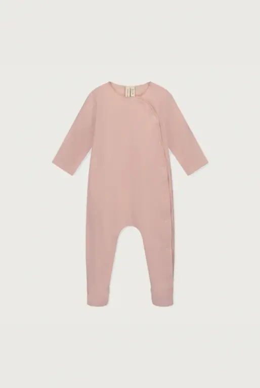 Gray Label newborn suit with snaps  //  faded pink