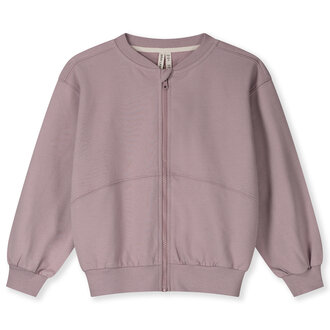 Gray Label bomber sweatshirt with zip // berry