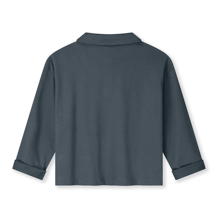 Gray Label l/s polo shirt // blue grey