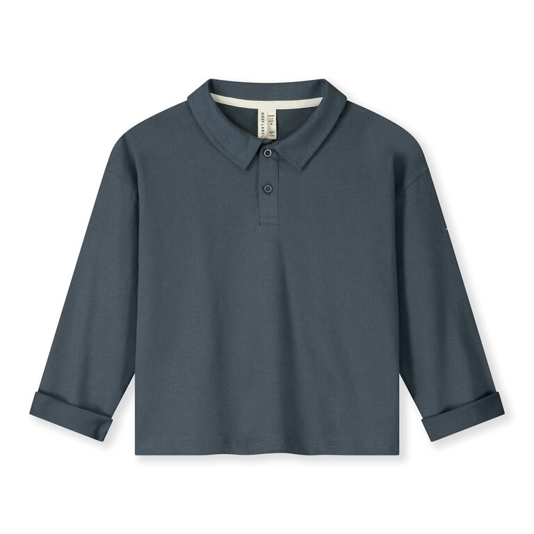 Gray Label l/s polo shirt // blue grey