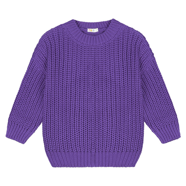 Yuki Kidswear chunky knitted sweater // amethyst