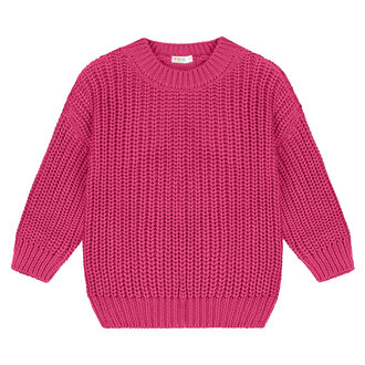 Yuki Kidswear chunky knitted sweater // fuchsia