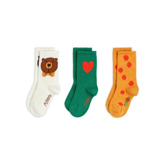 Mini Rodini bear 3-pack socks // multi