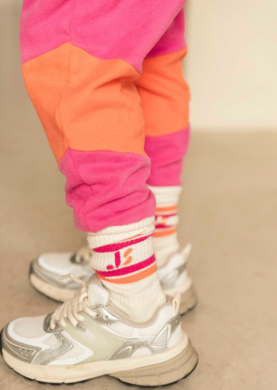 Jenest js sport socks // off white/pink orange