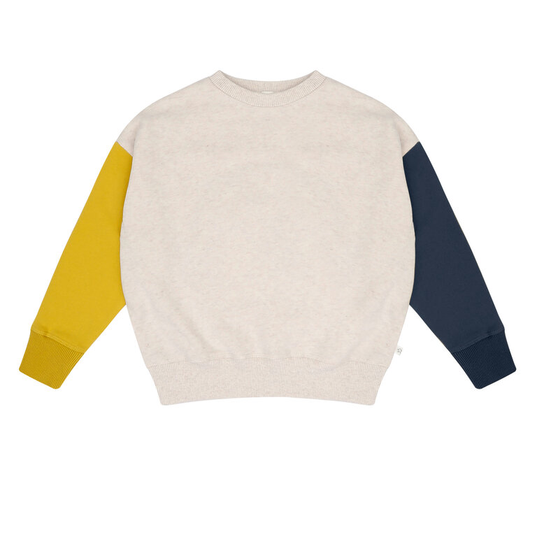 Jenest lucky bird sweater // ecru melange/gold/blue