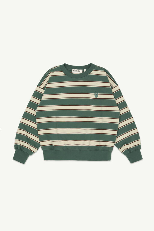 Main Story bubble sweatshirt // balsam green stripe