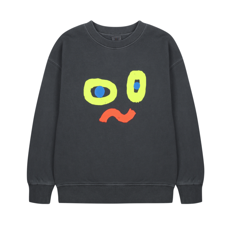 Jelly Mallow catchy face pigment sweatshirt // glow in the dark