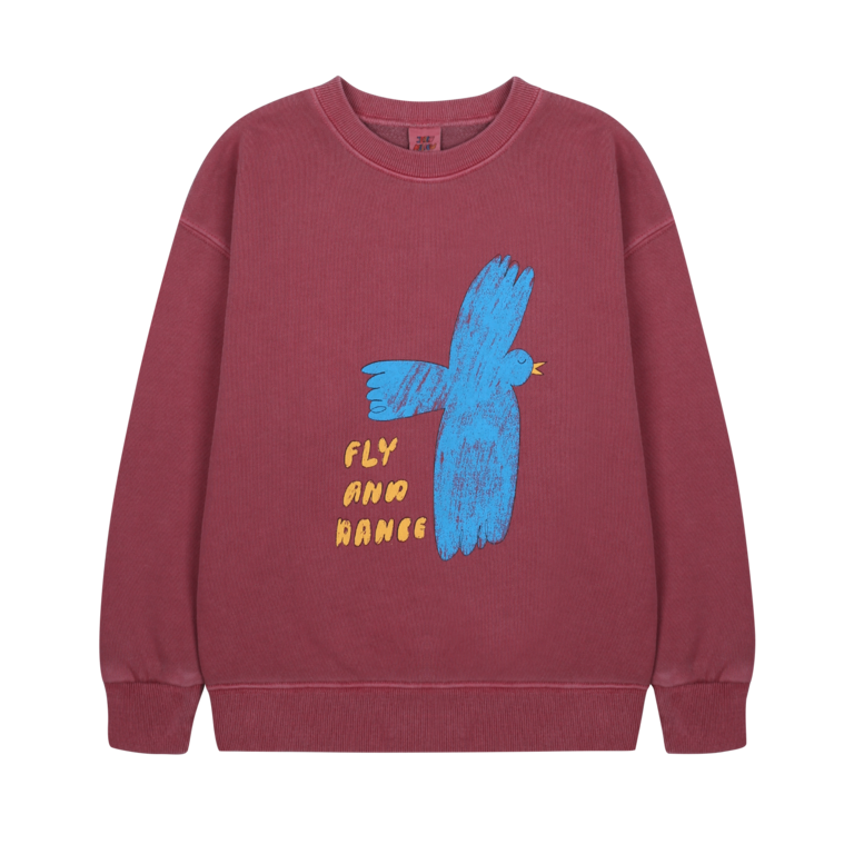 Jelly Mallow flying bird pigment sweatshirt // burgundy