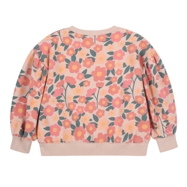 Jelly Mallow coral flower sweatshirt // beige