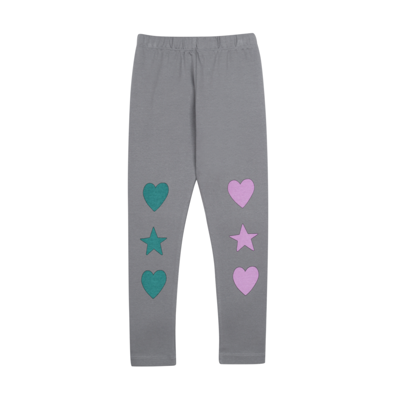Jelly Mallow heart leggings // grey