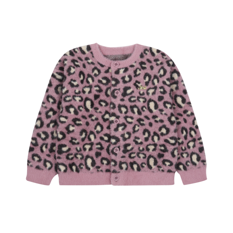 Jelly Mallow cozy leopard cardigan // purple