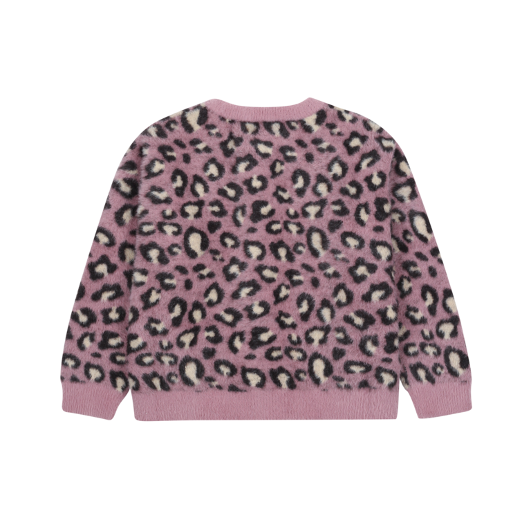 Jelly Mallow cozy leopard cardigan // purple
