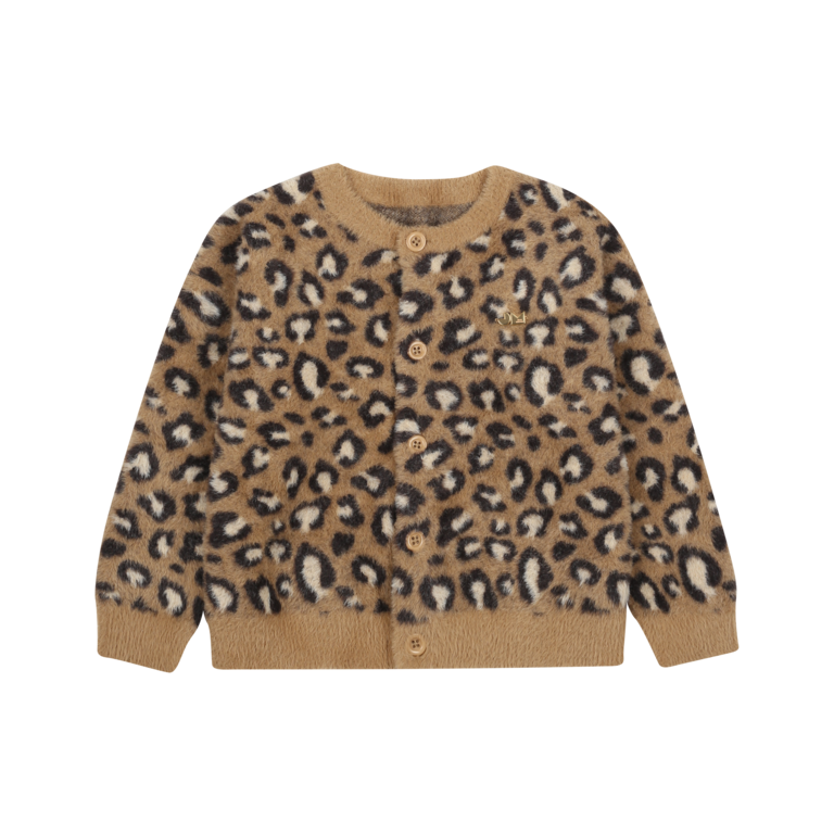 Jelly Mallow cozy leopard cardigan // brown