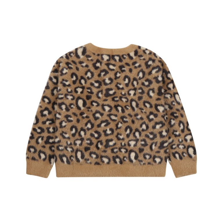 Jelly Mallow cozy leopard cardigan // brown